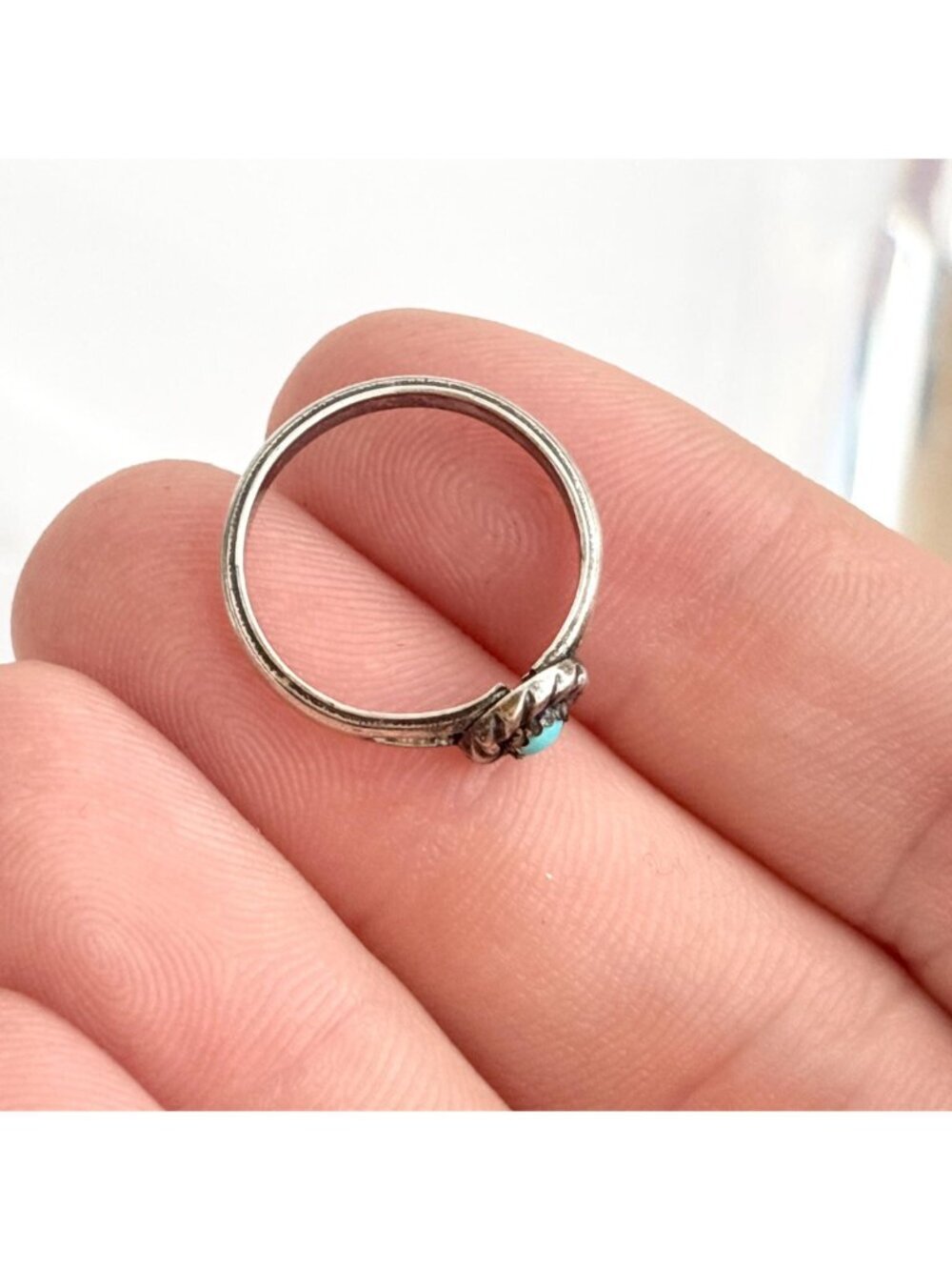 Sleeping Beauty Turquoise Southwest Style Sterling Silver 925 Vintage Ring - Picture 9 of 13